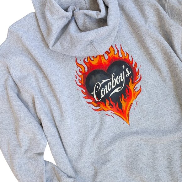 NWT Cowboys Flame Heart Hoodie - Picture 10 of 14